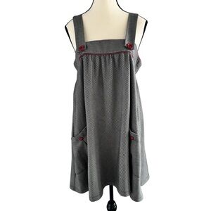 Beiza Houndstooth Jumper Dress, Y2K Milkmaid Babydoll Pinafore, sz L (Fits S–L)